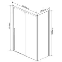 Душевой уголок Vincea Lugano 120x90 профиль Вороненая сталь стекло прозрачное арт-VSR-1L9012CLGM-1 — фото 3, Прямоугольные душевые уголки