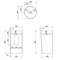 Раковина Abber Stein 45 Белая матовая арт-AS2506-H — фото 6, Раковины напольные