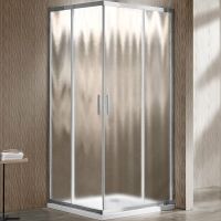 Душевой уголок Vincea Garda 110х110 профиль Хром стекло шиншилла арт-VSS-1G1111CH — фото 1, Квадратные душевые уголки