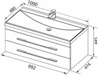 Тумба с раковиной Aquanet Верона 100 подвесная Белая арт-287664 — фото 4, Тумбы с раковиной