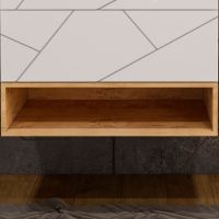 Ниша для тумбы Бриклаер Кристалл 80 Дуб Бунратти арт-4627125415906 — фото 1, Полки