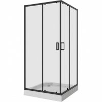Душевой уголок Niagara Nova NG-6809-08 BLACK 100х100 профиль Черный стекло прозрачное арт-68090811BLACK — фото 1, Квадратные душевые уголки