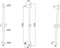 Душевая штанга Ravak 975.00 Хром арт-X07P342 — фото 2, Штанги для душа