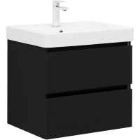 Тумба под раковину Aquanet Вега 2.0 60 подвесная Черная матовая арт-337953 — фото 1, Тумбы под раковину