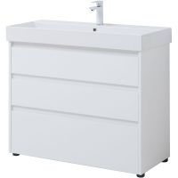 Тумба под раковину Aquanet Nova Lite 100 Белый глянец арт-302478 — фото 8, Тумбы под раковину