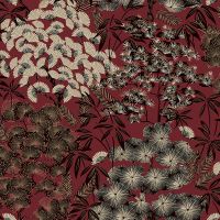 Обои Grandeco Ciara Винил на флизелине (0,53*10,05) Красный/Бронзовый/Черный, Листья/Цветы арт-A 63003 — фото 1, Обои для стен