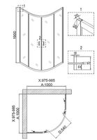 Душевой уголок Niagara Nova 100х100 NG-6607-08 профиль Хром стекло прозрачное арт-66070811 — фото 3, Душевые уголки четверть круга