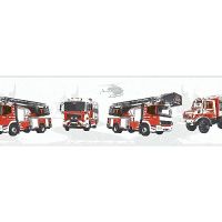 Бордюр детский AS Creation Little Stars Винил на флизелине (0,13*5) Серый/Красный, Автомобиль арт-35814-1 — фото 1, Обои для стен