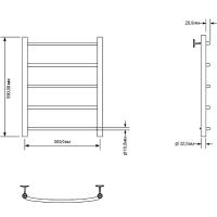 Водяной полотенцесушитель Aquanet Romeo 60x50 Хром арт-266724 — фото 2, Водяные полотенцесушители
