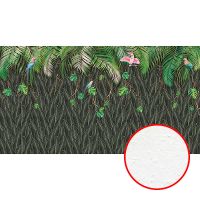 Фреска Ortograf Oasis 32735 Фактура бархат FX Флизелин (5*2,7) Зеленый/Черный, Листья/Птицы арт-32735 (бархат FX) — фото 1, Фрески