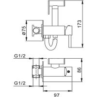 Гигиенический душ со смесителем Frap Хром арт-F7505-2 — фото 12, Гигиенические души