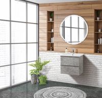 Тумба под раковину BelBagno 50 подвесная Cemento Verona Grigio арт-ALBANO-CER-500-2C-SO-CVG — фото 9, Тумбы под раковину