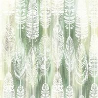 Фреска Ortograf Levity 33377 Фактура бархат FX Флизелин (2,7*2,7) Зеленый/Белый, Перья арт-33377 (бархат FX) — фото 2, Фрески