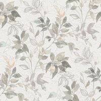 Обои детские Alessandro Allori Dolce Vita Винил на флизелине (1.06*10,05) Белый/Бежевый/Серый, Листья арт-2402-1 — фото 1, Обои для стен