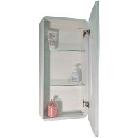 Зеркальный шкаф Reflection Circle 400х800 R с подсветкой Белый матовый арт-RF2104SR — фото 3, Зеркальные шкафы в ванную