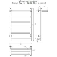 Электрический полотенцесушитель Тругор Аспект Пэк СП 1 П 80x50 с полкой Хром арт-АспектПэксп1П/805032 — фото 2, Электрические полотенцесушители