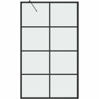 Шторка на ванну Grossman 100x150 профиль Черный стекло прозрачное арт-GR-105100BLACK — фото 2, Неподвижные шторки для ванной