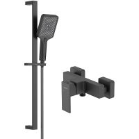 Смеситель для душа Aquatek Либра Черный матовый арт-AQ1632MB — фото 1, Душевые гарнитуры на штанге