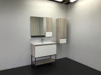 Товар: Зеркальный шкаф Comforty Страсбург 90 Дуб дымчатый арт-00-00006573 - фото 4 Зеркальный шкаф Comforty Страсбург 90 Дуб дымчатый арт-00-00006573 — фото 4, Зеркальные шкафы в ванную