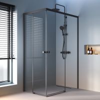 Товар: Душевой уголок AM.PM X-Joy 120х80 профиль Черный матовый стекло прозрачное арт-W94G-403-12080-BТ - фото 6 Душевой уголок AM.PM X-Joy 120х80 профиль Черный матовый стекло прозрачное арт-W94G-403-12080-BТ — фото 6, Прямоугольные душевые уголки