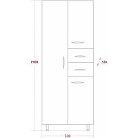 Шкаф пенал Onika Модерн 52.17 Белый левосторонний арт-405206 — фото 2, Пеналы для ванной комнаты