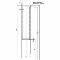 Шкаф пенал Aquanet Клио 35 подвесной Белый глянец Дуб Веллингтон арт-274750 — фото 8, Пеналы для ванной комнаты