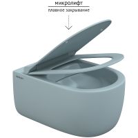 Унитаз Berges Ego XL подвесной Голубой матовый с сиденьем Микролифт арт-083229 — фото 3, Подвесные унитазы