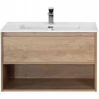 Тумба под раковину BelBagno Kraft 90 подвесная Rovere Nebrasca Nature арт-KRAFT-900-1C-SO-RNN — фото 1, Тумбы под раковину