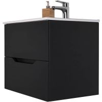 Тумба с раковиной Orange подвесная Черная матовая арт-Li-100Tub+Ra — фото 7, Тумбы с раковиной