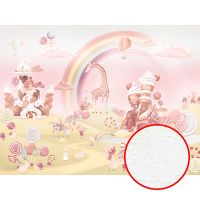 Фреска детская Ortograf Little Friends 34396 Фактура бархат FX Флизелин (4*3) Розовый/Бежевый, Мультимедия арт-34396 (бархат FX) — фото 1, Фрески