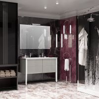 Тумба под раковину Opadiris Рубинно 120 Серая матовая арт-00-00003869 — фото 3, Тумбы под раковину