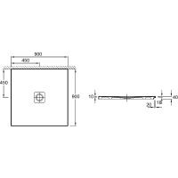 Керамический душевой поддон Jacob Delafon Replay 90х90 Белый арт-N140K-220 — фото 2, Керамические душевые поддоны