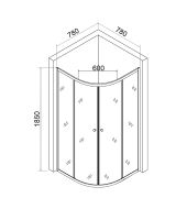 Душевой уголок Agger 80x80 профиль Хром стекло матовое арт-A01-080MCR/G — фото 5, Душевые уголки четверть круга