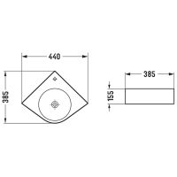 Раковина Vincea 44 угловая Белая арт-VBS-502 — фото 3, Мини-раковины