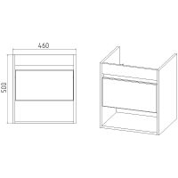 Тумба под раковину VIANT Бостон 50 подвесная Графит матовый Дуб Вотан арт-VBOS50COG-T1YP — фото 8, Тумбы под раковину