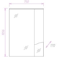 Зеркало со шкафом Onika Моника 75.01 R с подсветкой Белое арт-207507 — фото 4, Зеркальные шкафы в ванную