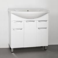 Тумба под раковину Style Line Жасмин 80 Белый глянец арт-ЛС-00000038 — фото 1, Тумбы под раковину