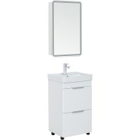 Тумба с раковиной Aquanet Ирис new 50 Белый глянец арт-312420 — фото 7, Тумбы с раковиной