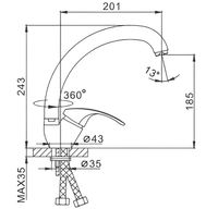 Товар: Смеситель для кухни Frap H36 Хром арт-F4136-B - фото 2 Смеситель для кухни Frap H36 Хром арт-F4136-B — фото 2, Смесители для кухни