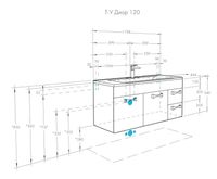 Тумба под раковину Aquaton Диор 120 подвесная Белая арт-1A110601DR010 — фото 10, Тумбы под раковину
