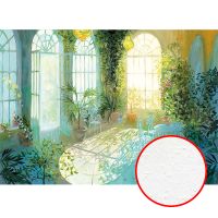 Фреска Ortograf Городской пейзаж живопись 5464 Фактура бархат FX Флизелин (3,8*2,7) Зеленый/Бирюзовый, Интерьер/Листья/Живопись арт-5464 (бархат FX) — фото 1, Фрески