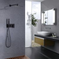 Душевая система Abber Daheim Черная матовая арт-AF8218B — фото 2, Встраиваемые душевые комплекты