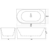 Акриловая ванна Ceruttispa Ami 170x75 R СT10091 без гидромассажа арт-CT10091 — фото 11, Акриловые ванны