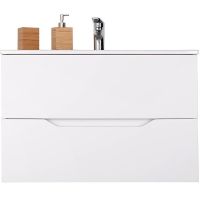 Тумба с раковиной Orange Line 80 подвесная Белая матовая арт-Li-80Tuw+Ra — фото 1, Тумбы с раковиной