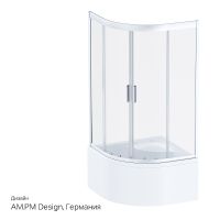 Душевой уголок AM.PM Gem Профиль матовый хром, стекло прозрачное арт-W90G-401A090WT — фото 10, Душевые уголки четверть круга