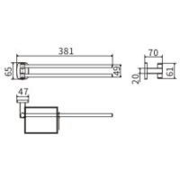 Полотенцедержатель CeramaLux Cube поворотный Хром арт-12614 — фото 2, Полотенцедержатели