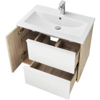 Тумба под раковину Aquaton Бостон 75 подвесная Дуб эврика Белый арт-1A252601BN010 — фото 3, Тумбы под раковину