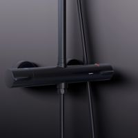 Душевая система Damixa Scandinavian Pure с термостатом Черная матовая арт-936800300 — фото 4, Душевые стойки