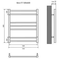 Водяной полотенцесушитель Aquatek Вега П7 500x600 Хром арт-AQ DR0760CH — фото 13, Водяные полотенцесушители