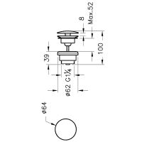 Товар: Донный клапан Vitra Origin click-clack Хром арт-A45149 - фото 2 Донный клапан Vitra Origin click-clack Хром арт-A45149 — фото 2, Донные клапаны